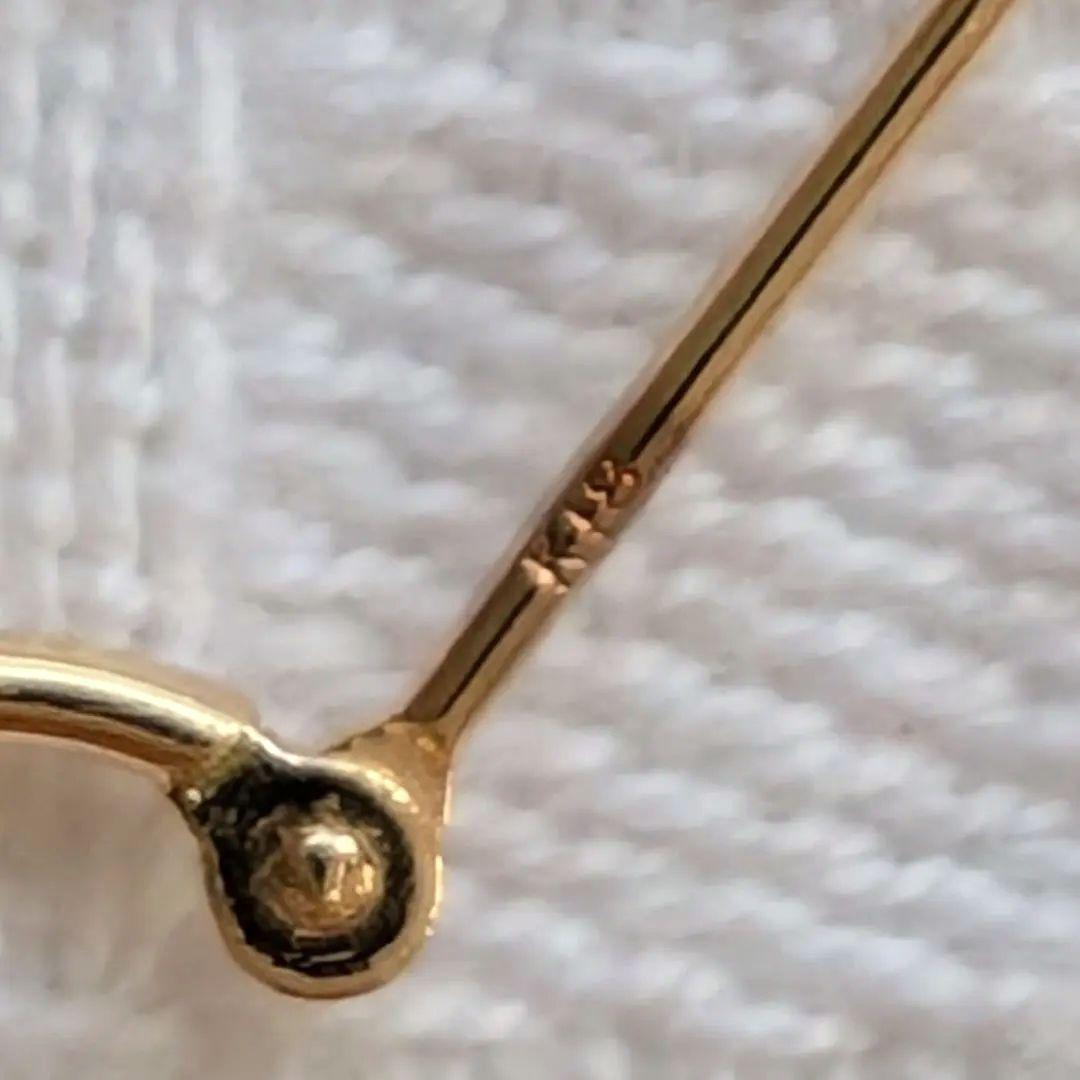 フープピアス 片耳用 18金 太さ1mm 直径10mm 刻印あり