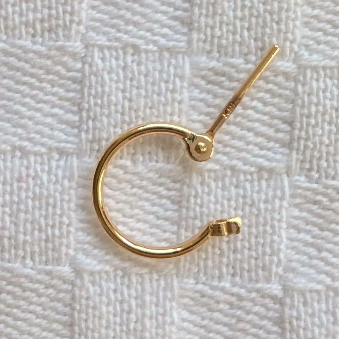 フープピアス 片耳用 18金 太さ1mm 直径10mm 刻印あり