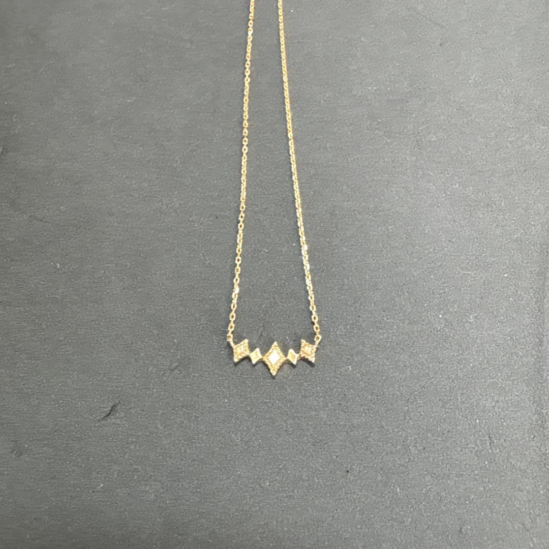 最終値下げ★美品 ete ゴールド ダイヤ型 ネックレス　10k ダイヤ エテ