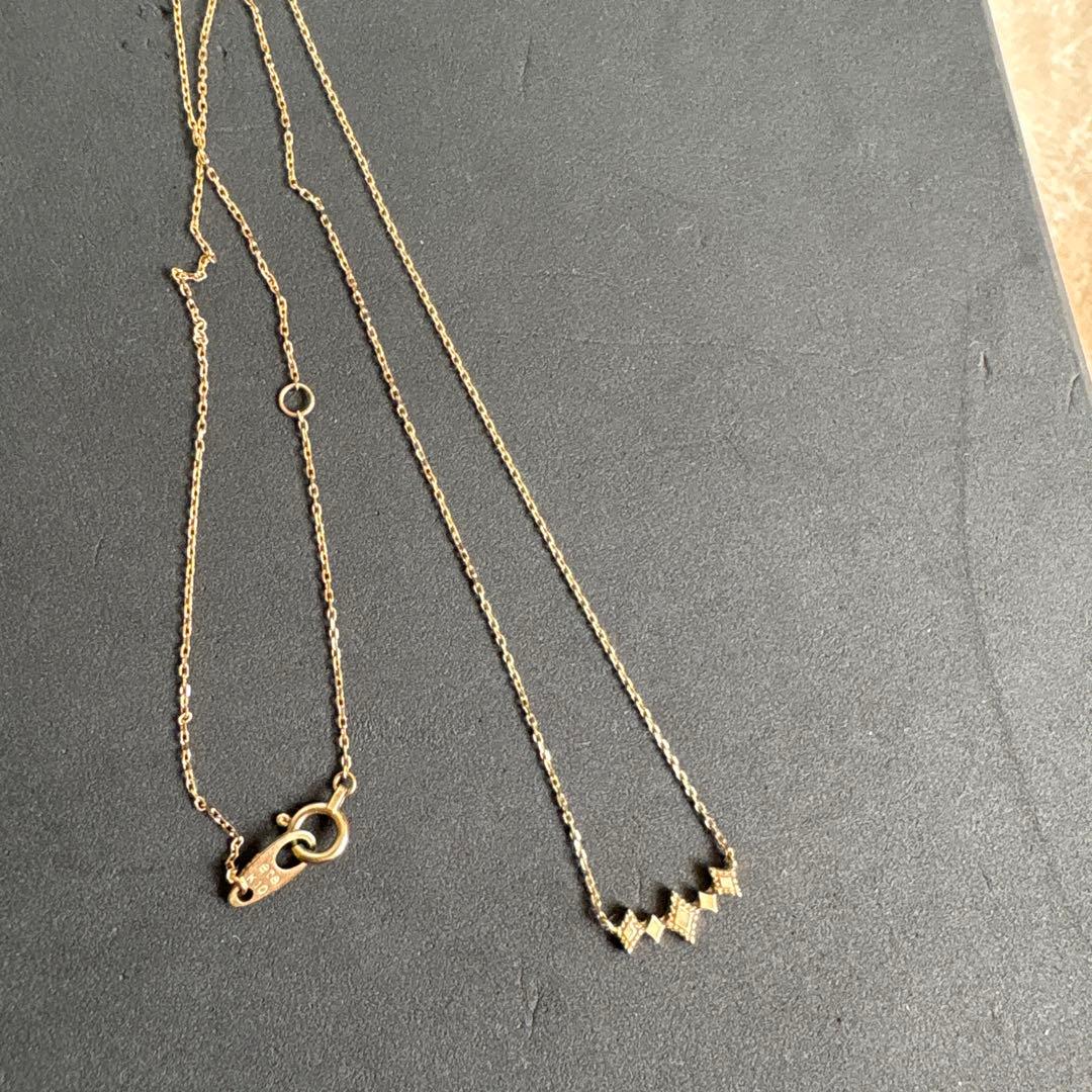 最終値下げ★美品 ete ゴールド ダイヤ型 ネックレス　10k ダイヤ エテ