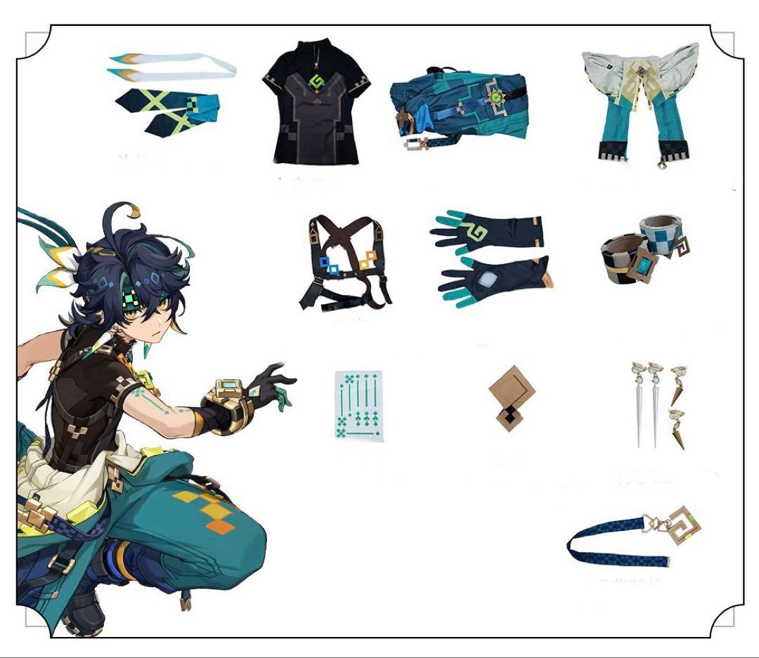 【即納フルセット】 原神 キィニチ コスプレ 衣装+ウィッグ+靴