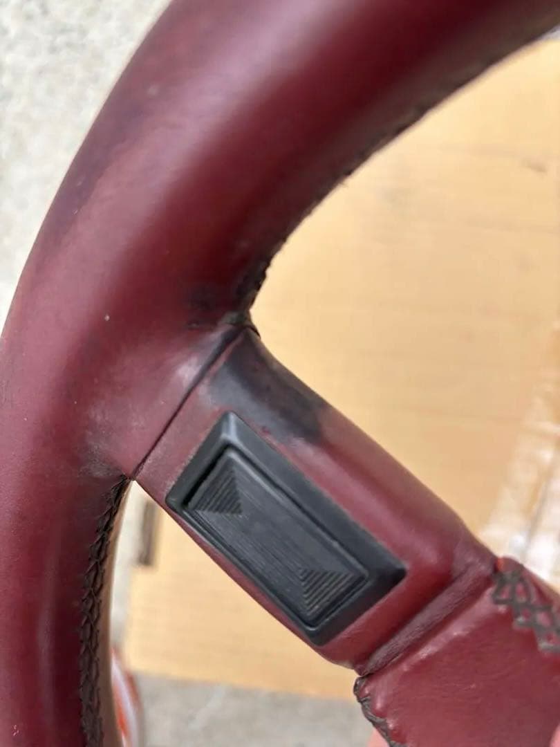 ワインレッド レザー ステアリング 3スポーク イタルボランテ 360mm