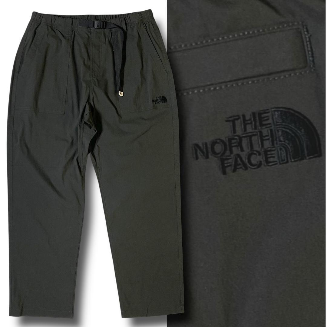 M 新品 ノースフェイス ロゴ刺繍 ストレッチ テーパードパンツ チノパン