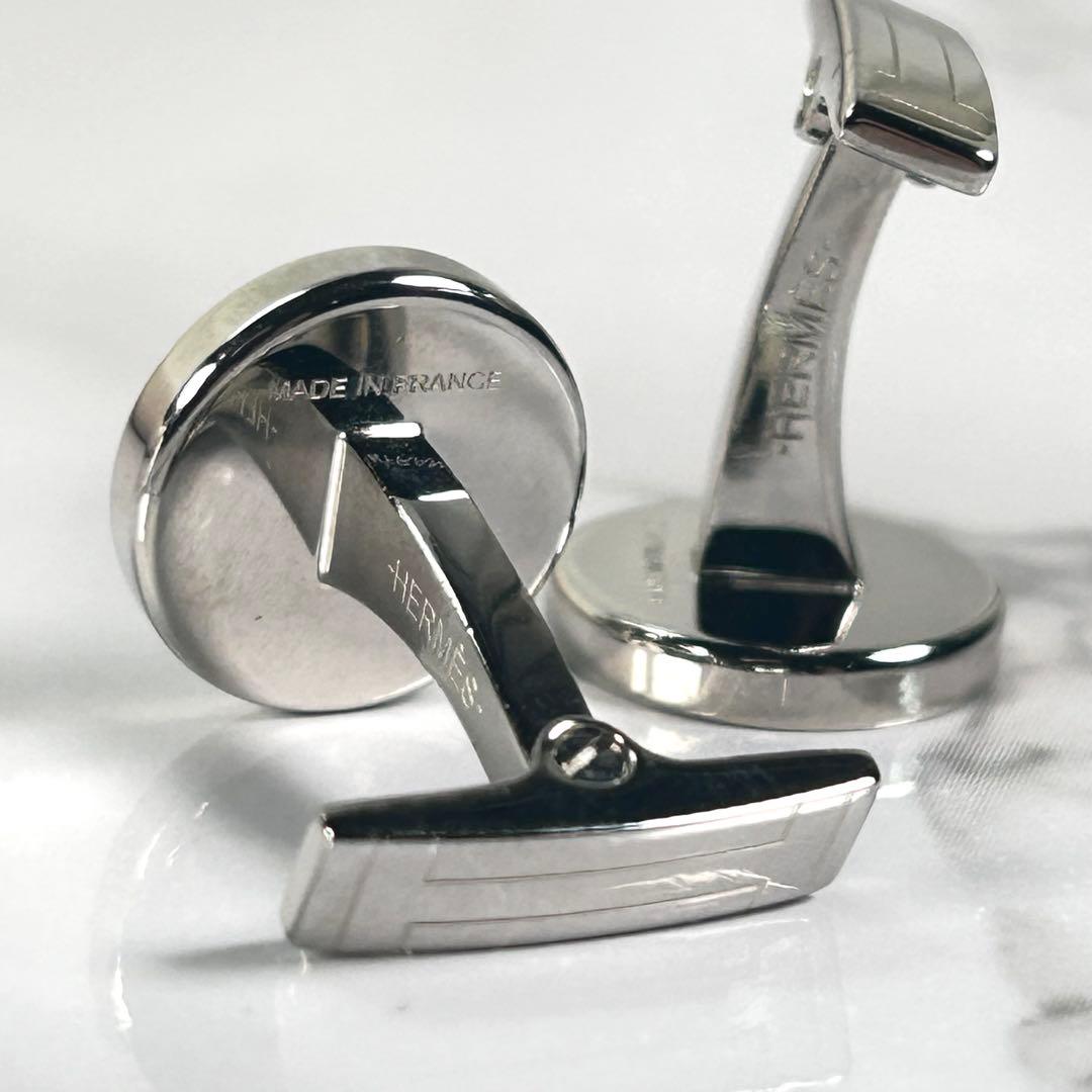 メ*7様 美品✨エルメス セリエ リコル2 カフス カフリンクス ホワイト×シル