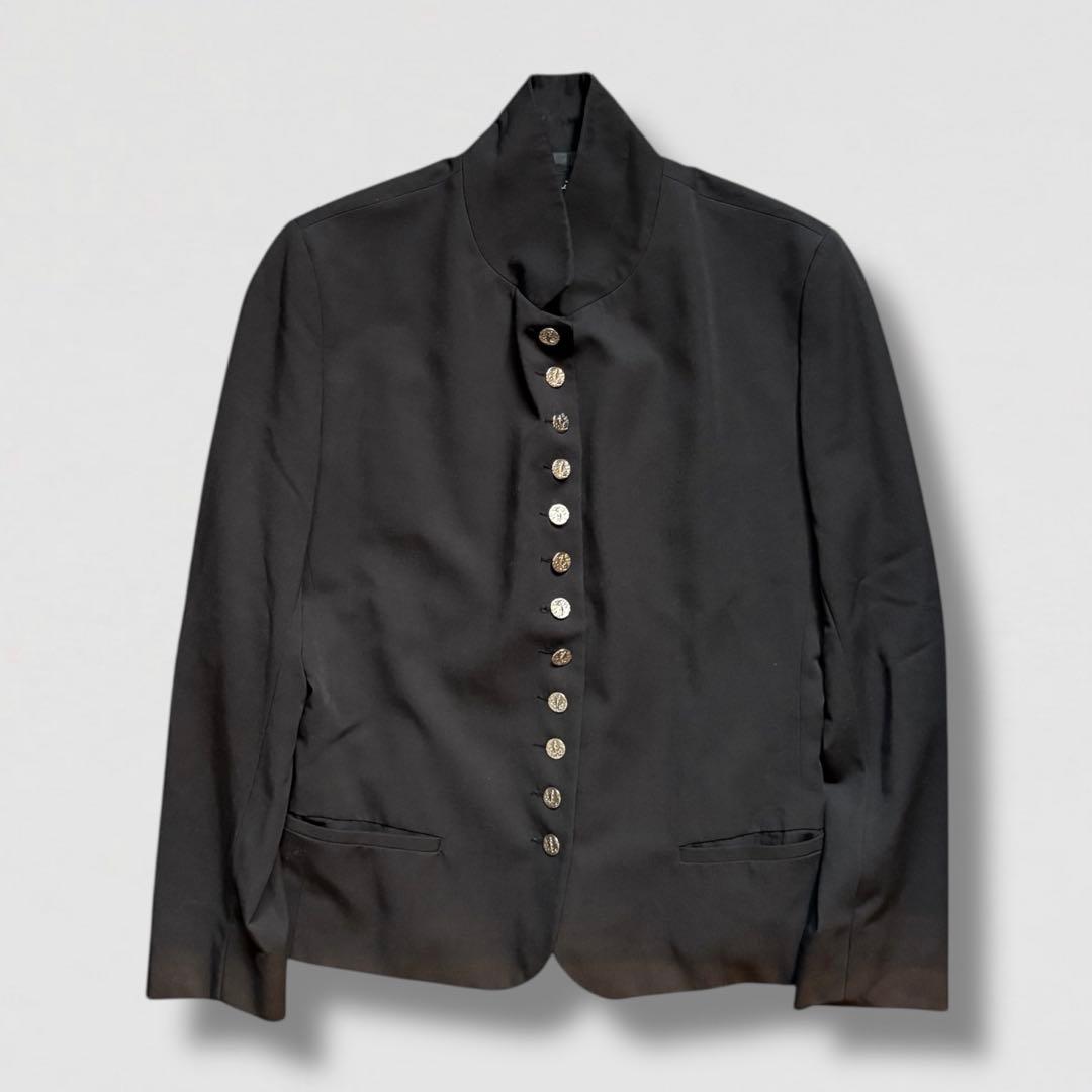 agnes b.アニエスベー ナポレオンぺプラムジャケット　多ボタンテーラード黒