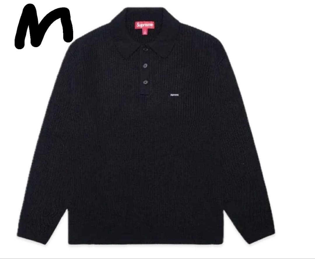 Supreme Small Box Polo Sweater ブラック　M