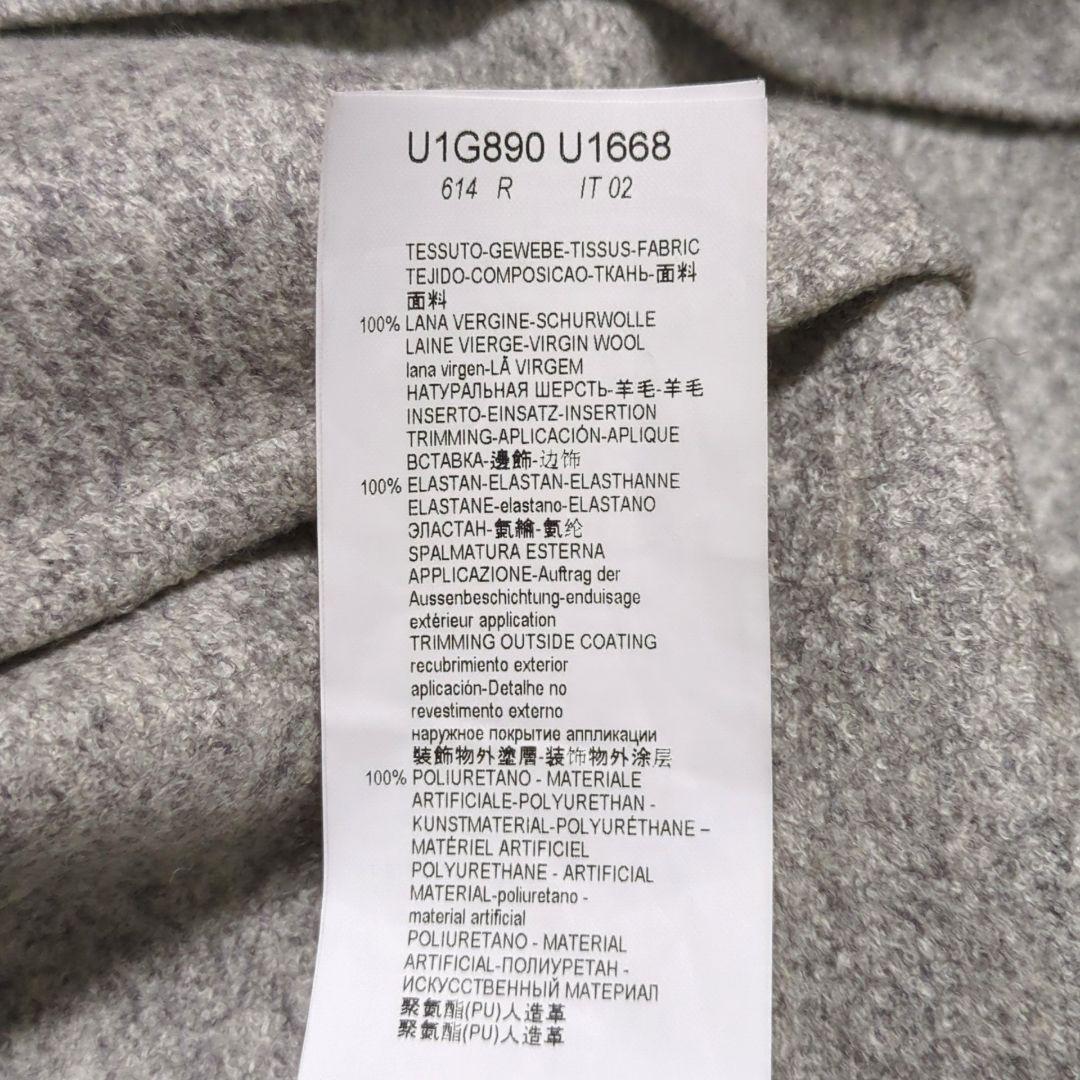 EMPORIO ARMANI♦イタリア製 パッチ装飾 ウールジャケット 灰 48