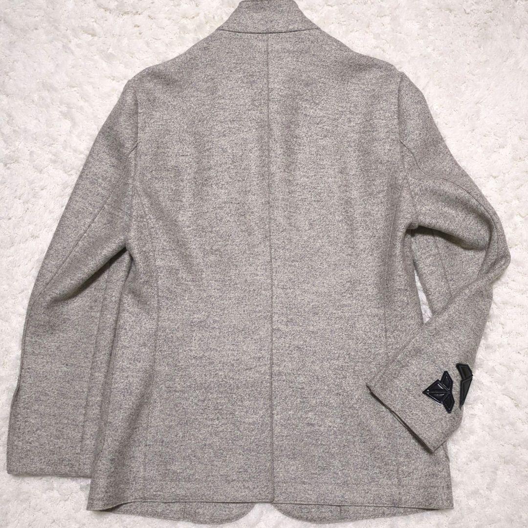 EMPORIO ARMANI♦イタリア製 パッチ装飾 ウールジャケット 灰 48