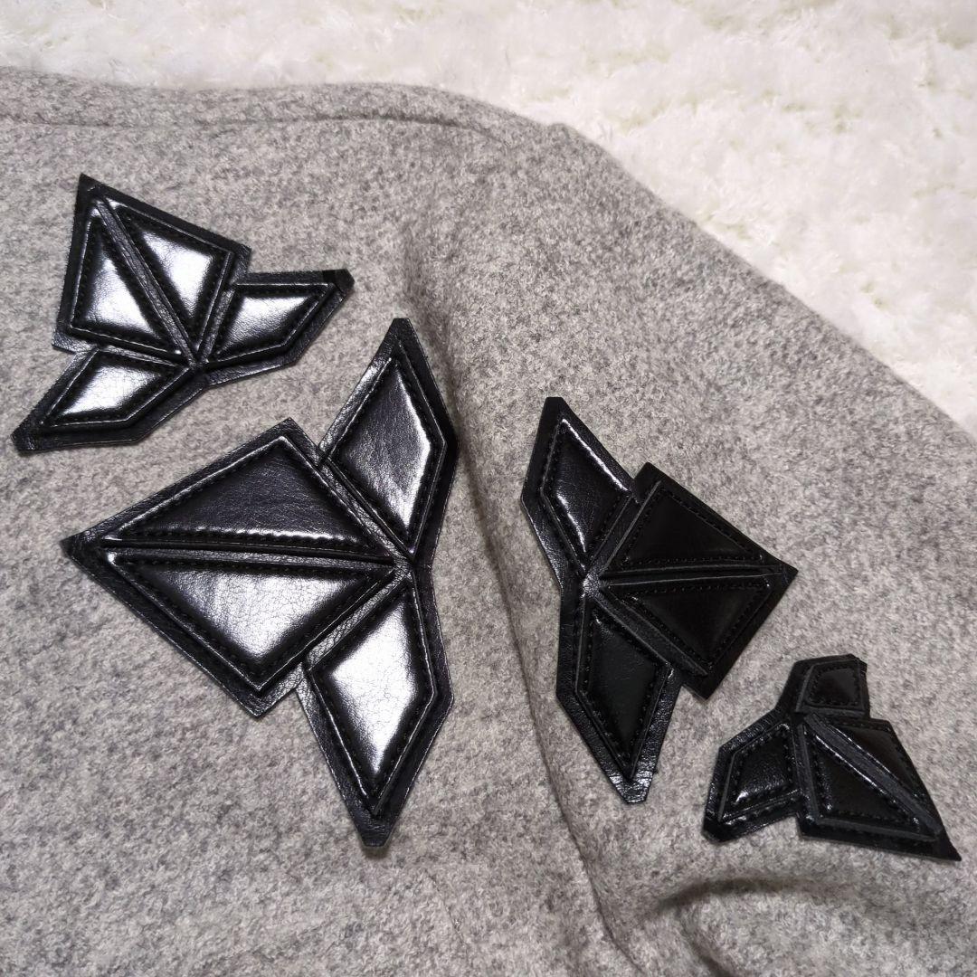 EMPORIO ARMANI♦イタリア製 パッチ装飾 ウールジャケット 灰 48