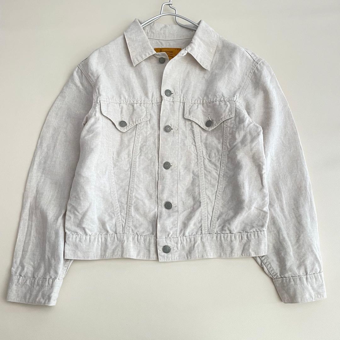 美品✨45R リネンの908空比古比女ジャン R刺繍　3rdタイプ　リネン100