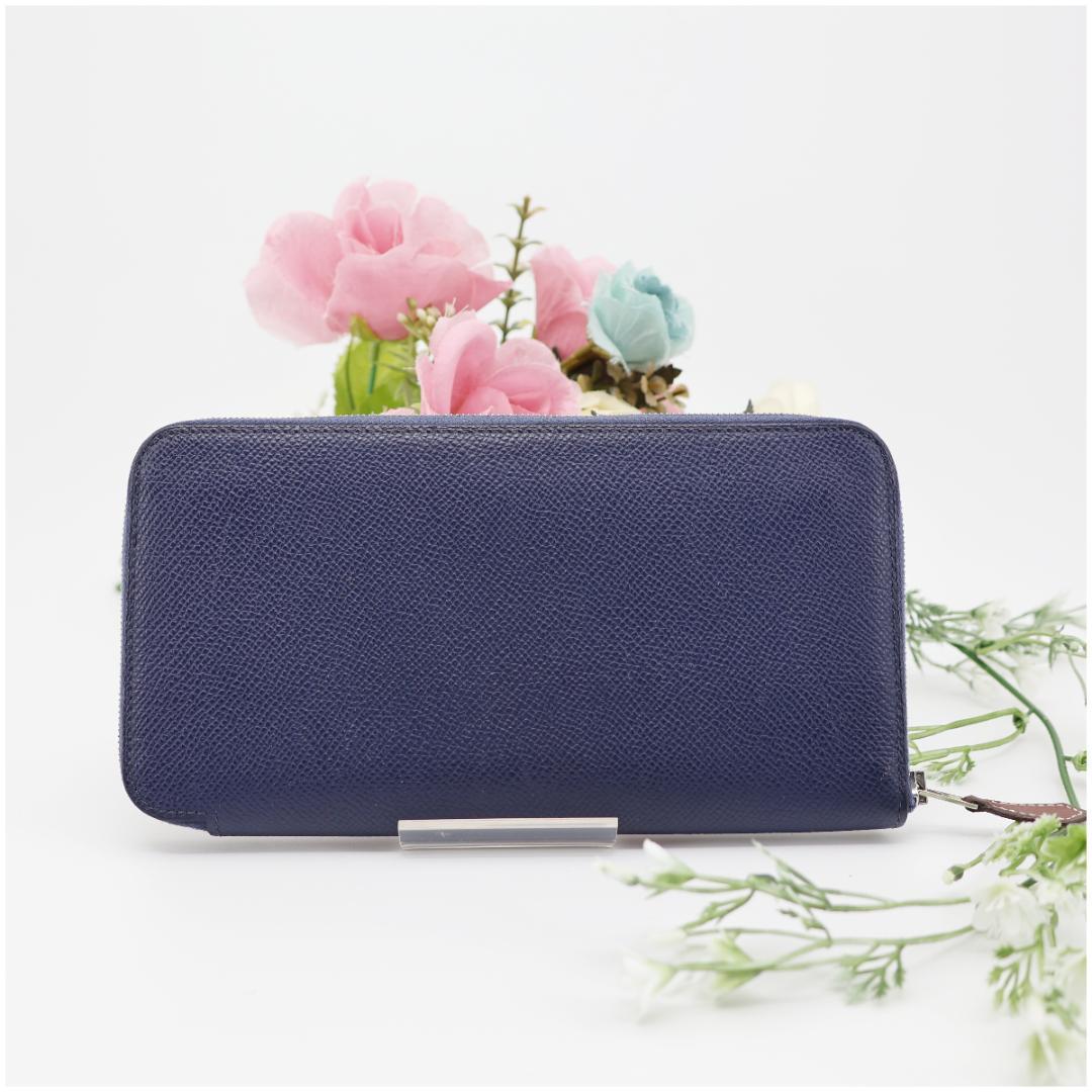 エルメス アザップ シルクイン ロング ブルーネイビー エプソン D刻印 箱付