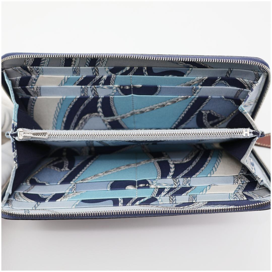 エルメス アザップ シルクイン ロング ブルーネイビー エプソン D刻印 箱付