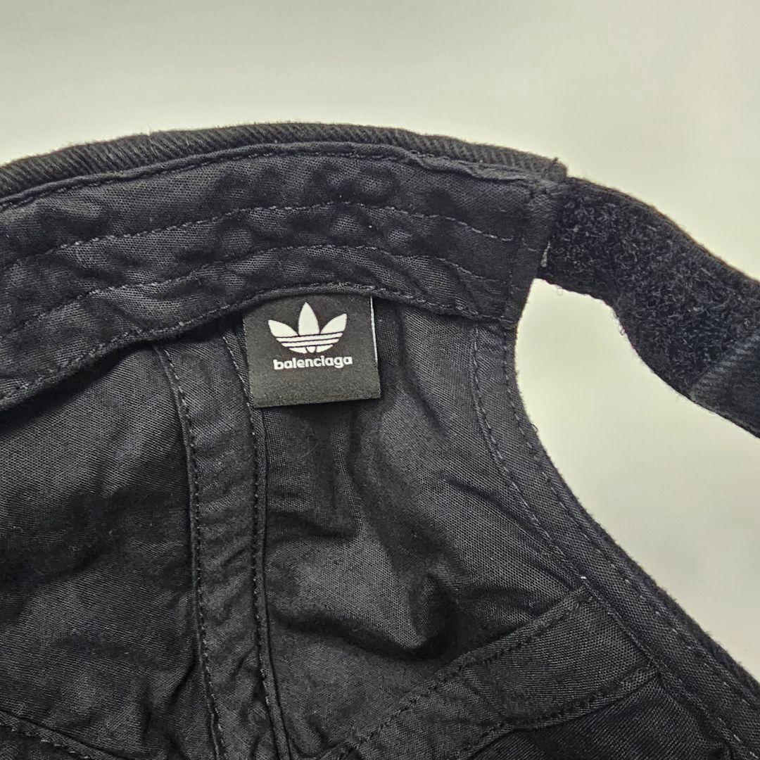 adidas BALENCIAGA キャップ M コラボ ストライプ 刺繍 ロゴ