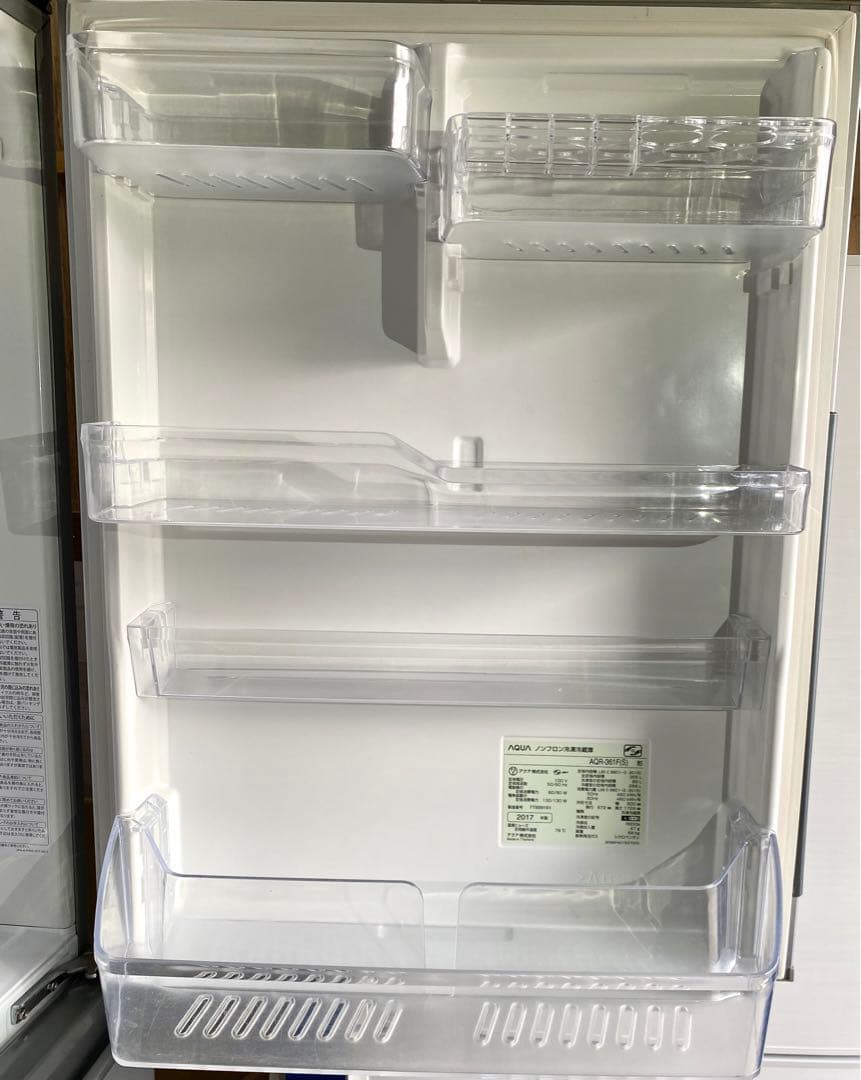 AQUA ノンフロン冷凍冷蔵庫　AQR-361F(S) 2017年製　355L