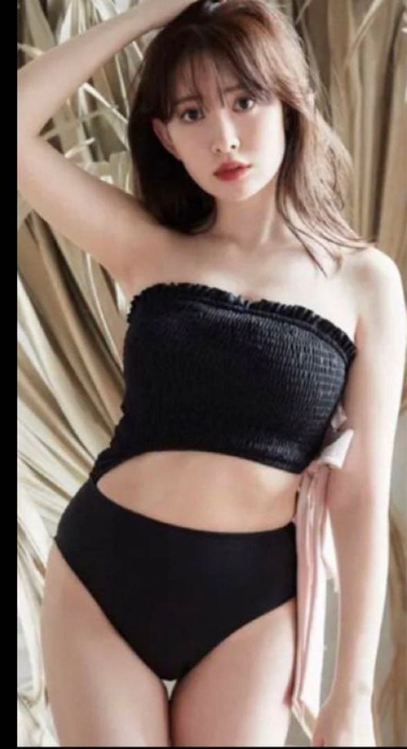 水着・ラッシュガード her lip to Double Bow One Piece BLACK