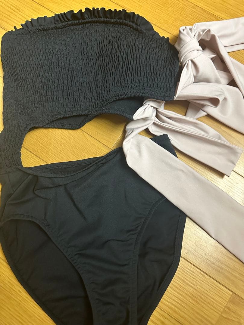 水着・ラッシュガード her lip to Double Bow One Piece BLACK