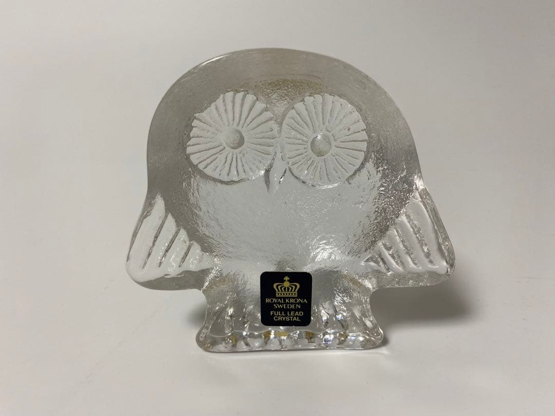 リサラーソン　ロイヤルクローナ　フクロウ　クリスタルガラス　置物　オブジェ