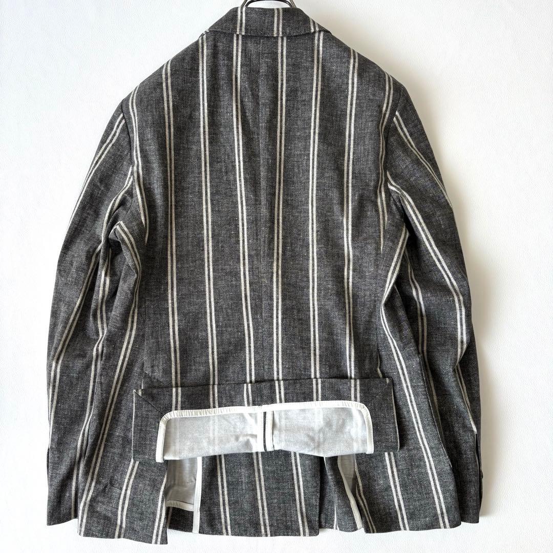 【極美品/高級】チルコロ 1901 ストライプ ダブルジャケット グレー 50