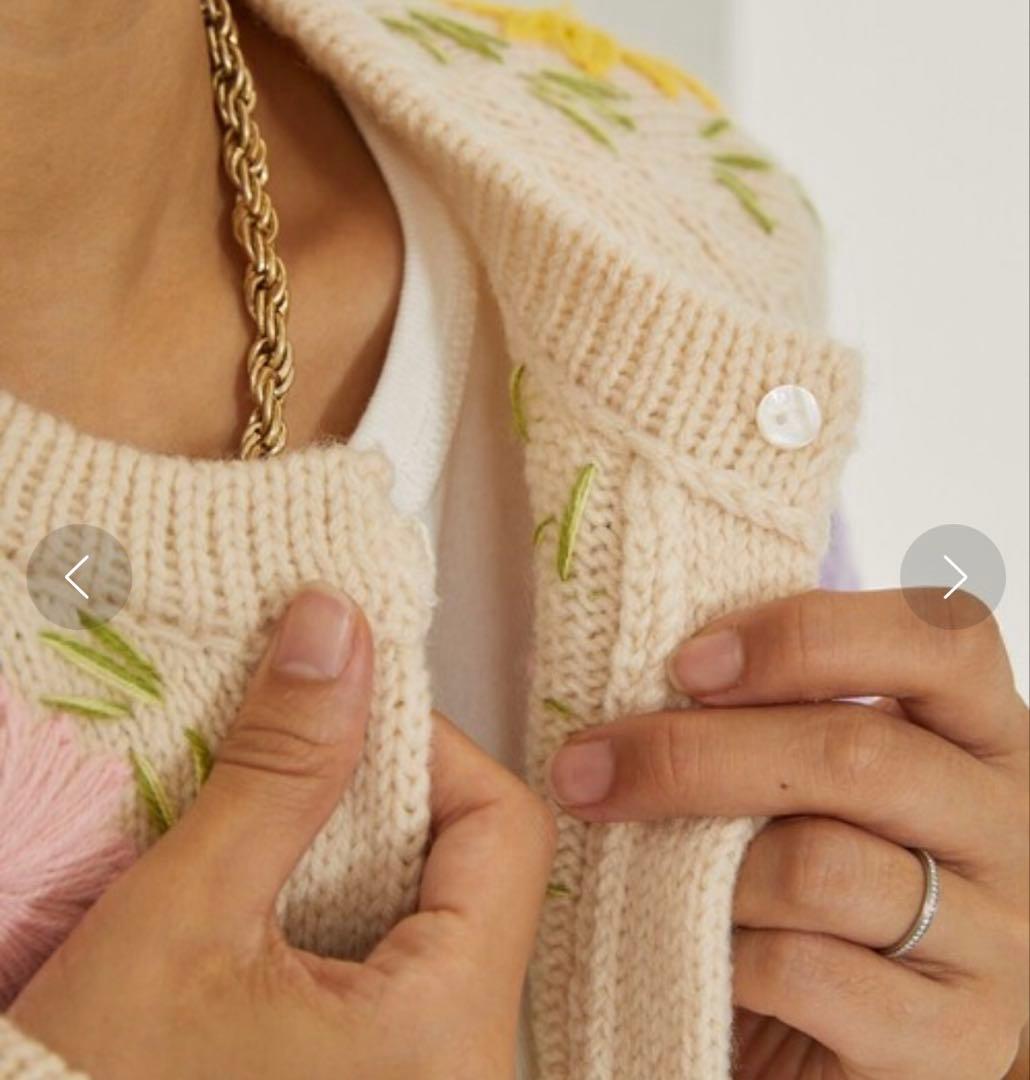 Freada フリーダ フラワーモチーフニットカーディガン