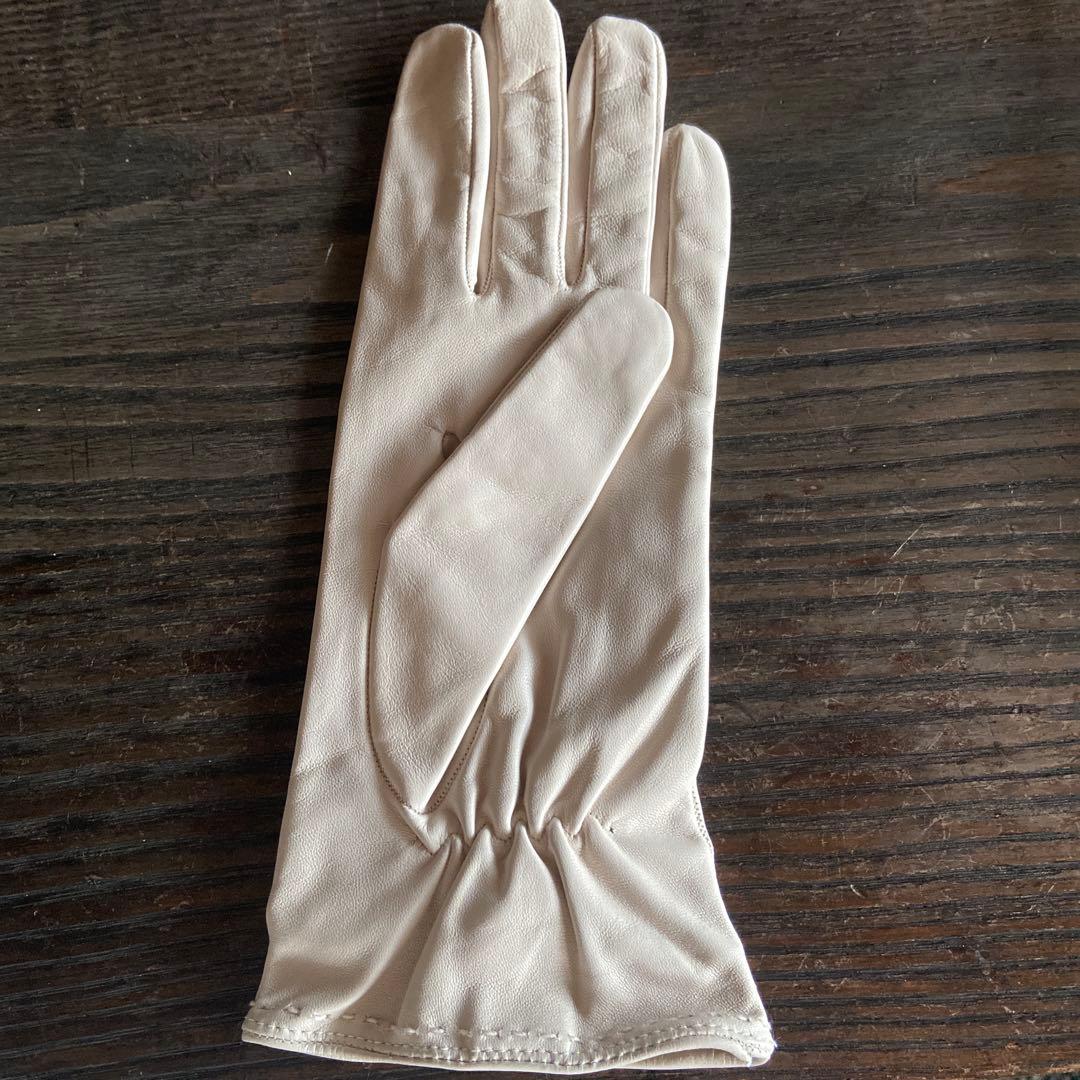 ANDREANO ホワイトレザー手袋 7½