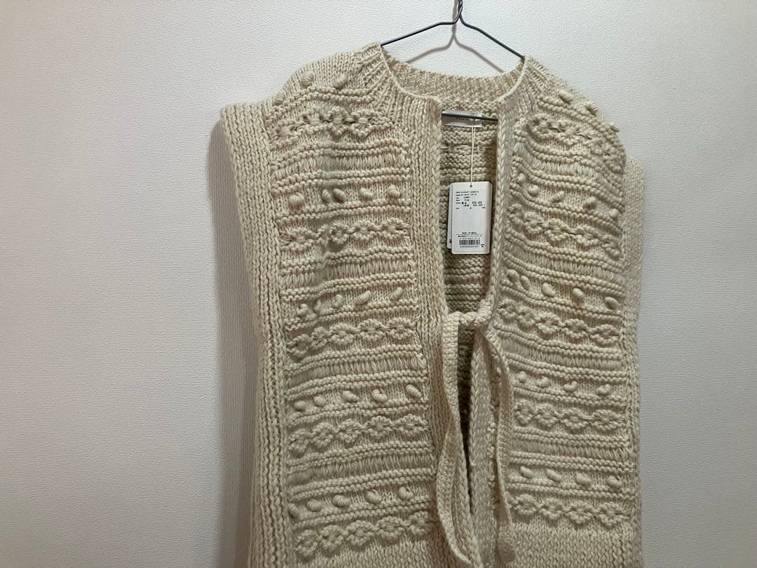 かぐれ　ネパールハンドニットベスト　アイボリー