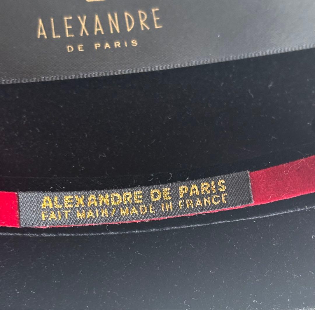 ALEXANDRE DE PARIS ヘアバンド JAL機内販売限定ベロア黒×赤