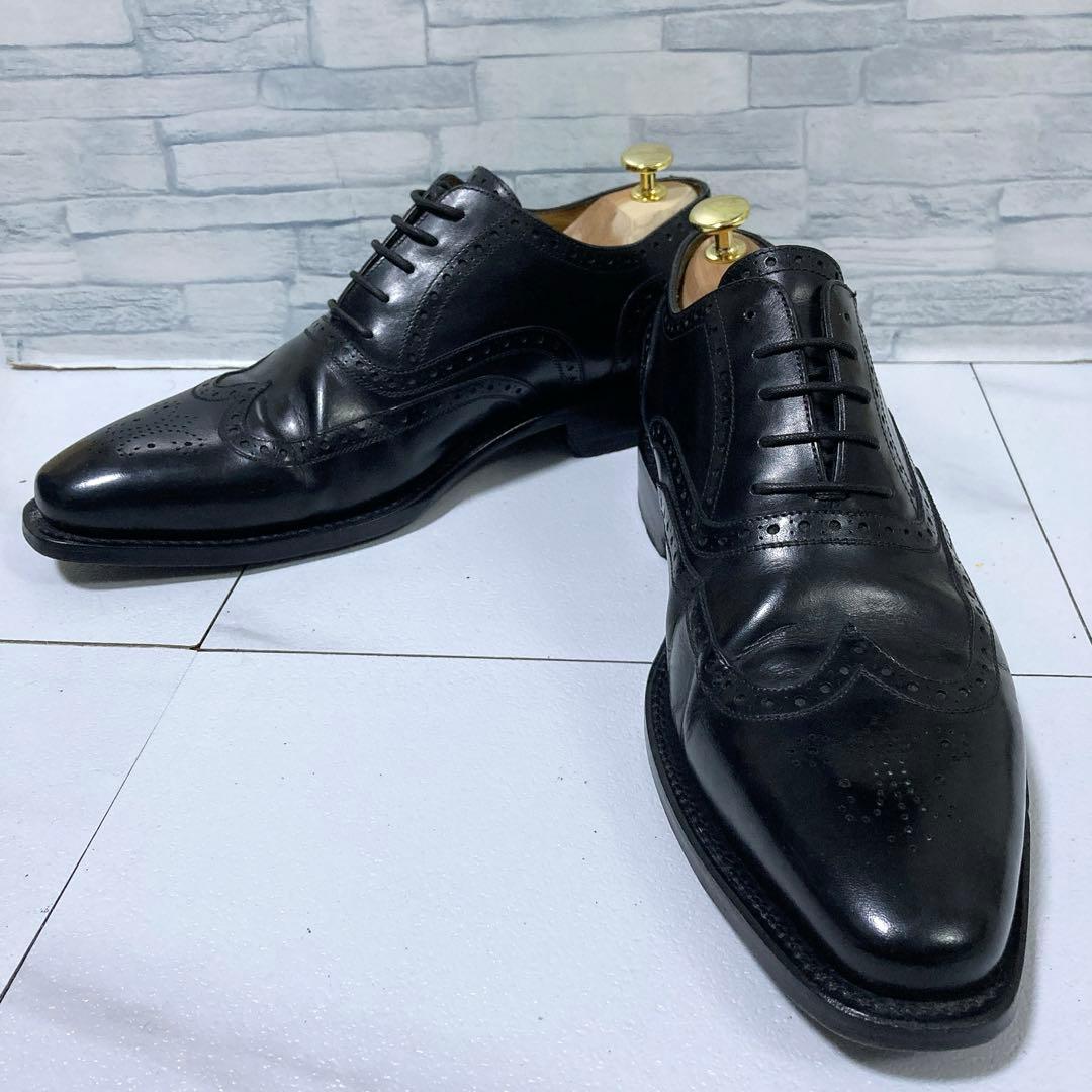 名作 ジャランスリワヤ ビジネスシューズ 本革 ウィングチップ 黒 9 27.5
