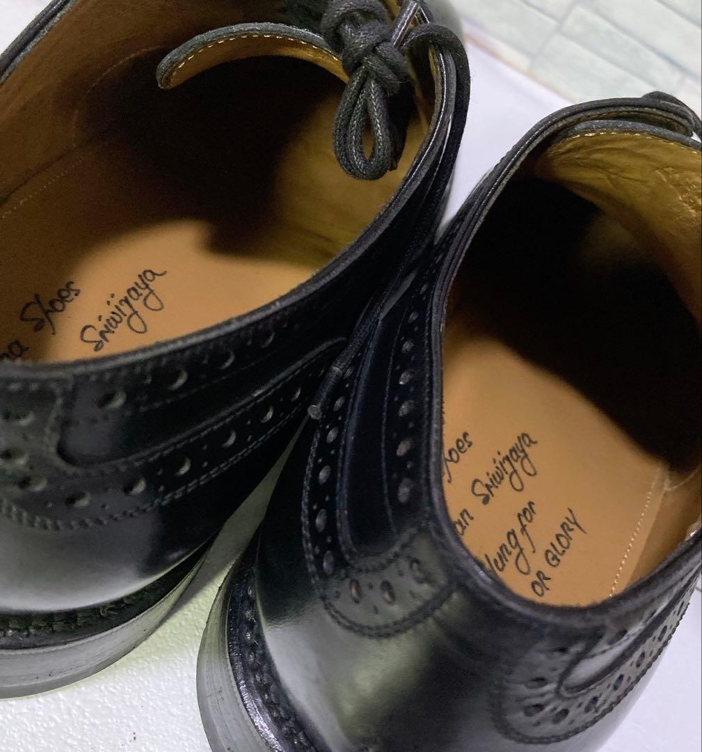 名作 ジャランスリワヤ ビジネスシューズ 本革 ウィングチップ 黒 9 27.5