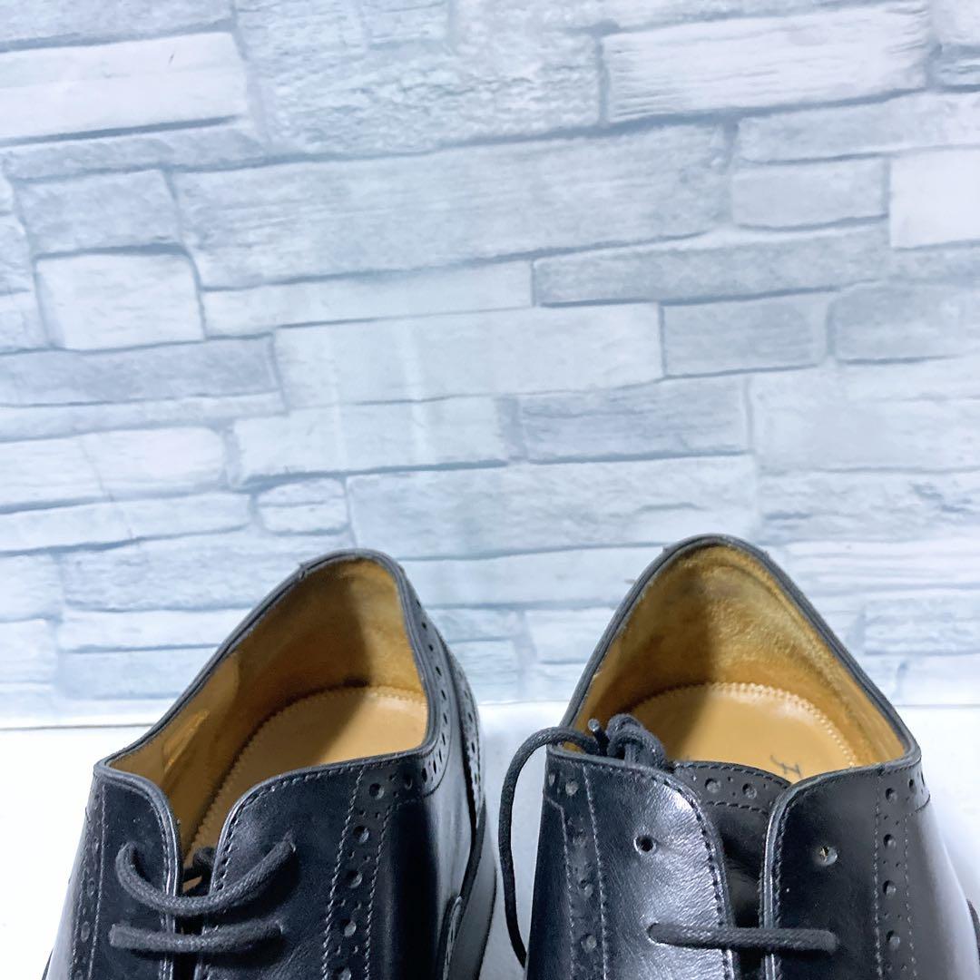 名作 ジャランスリワヤ ビジネスシューズ 本革 ウィングチップ 黒 9 27.5