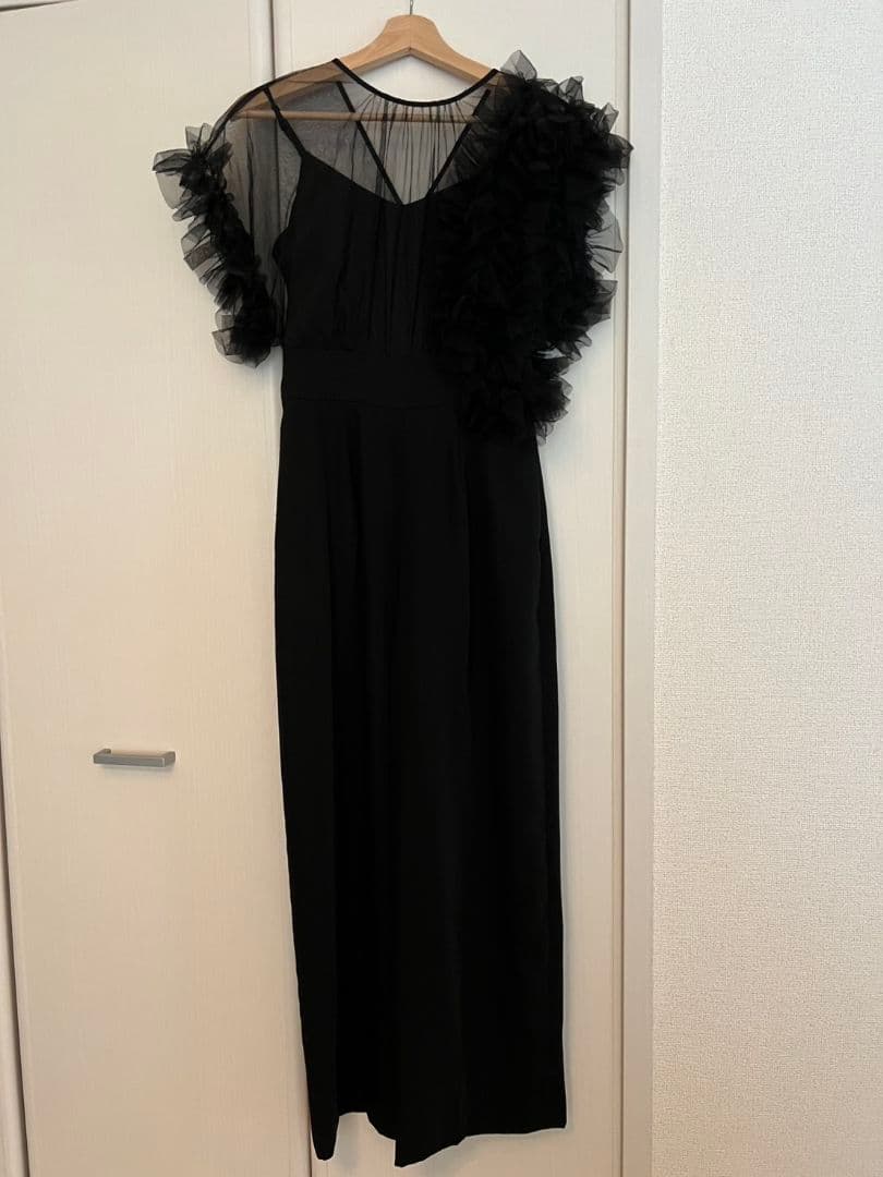 【美品】LAGUNAMOON フリル付き黒ロングパンツドレス
