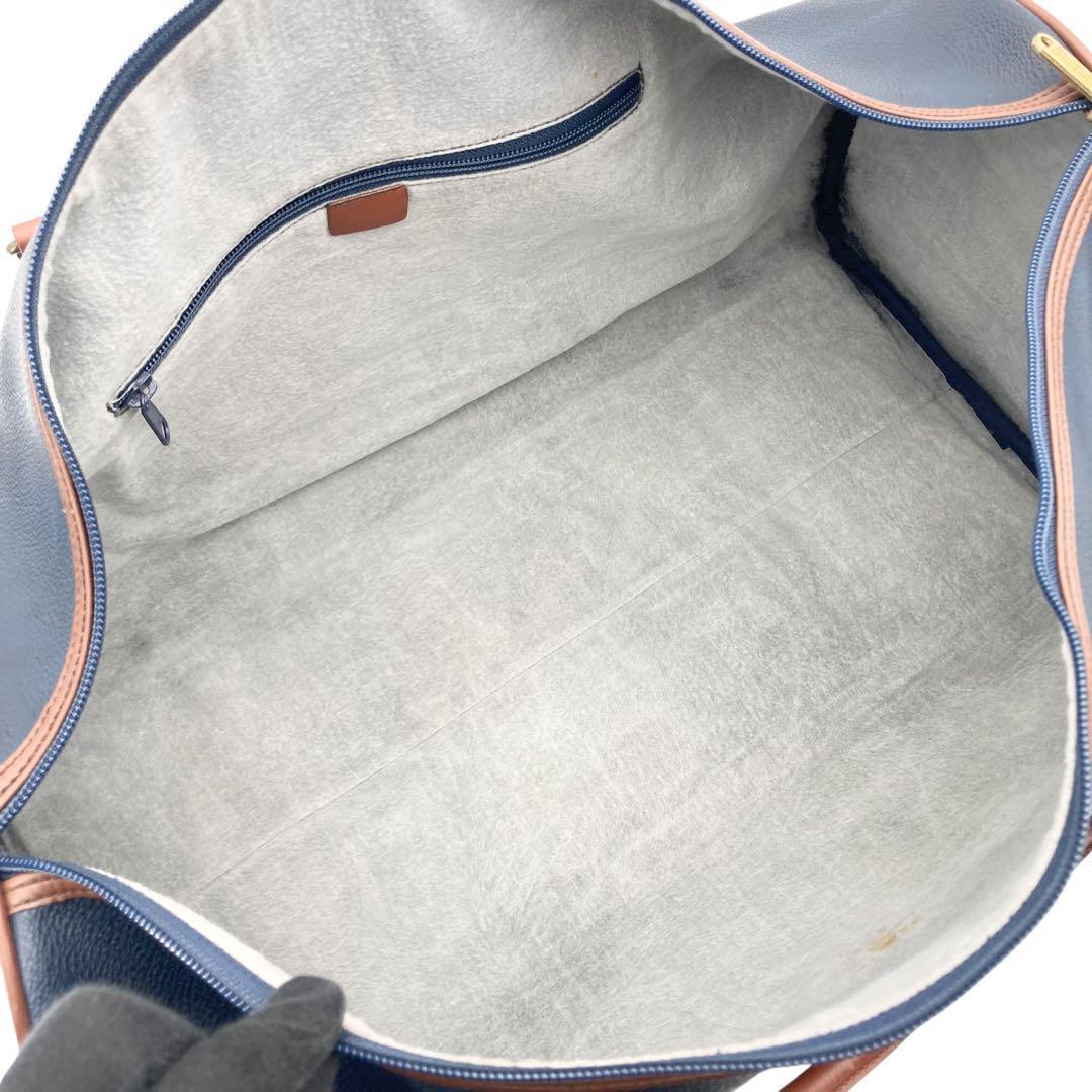 良品848 バーバリー 2way ボストンバッグ 大容量 ネイビー ヴィンテージ