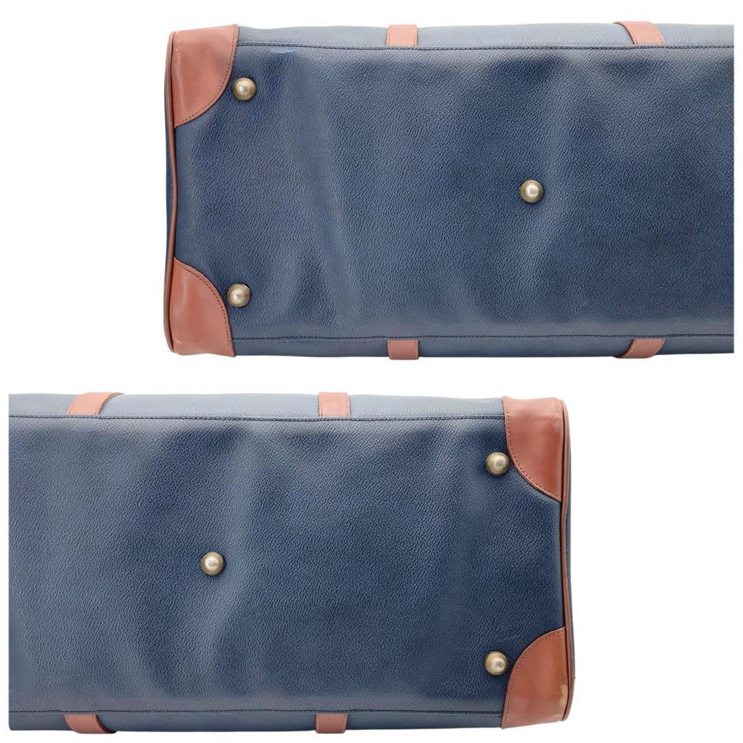 良品848 バーバリー 2way ボストンバッグ 大容量 ネイビー ヴィンテージ