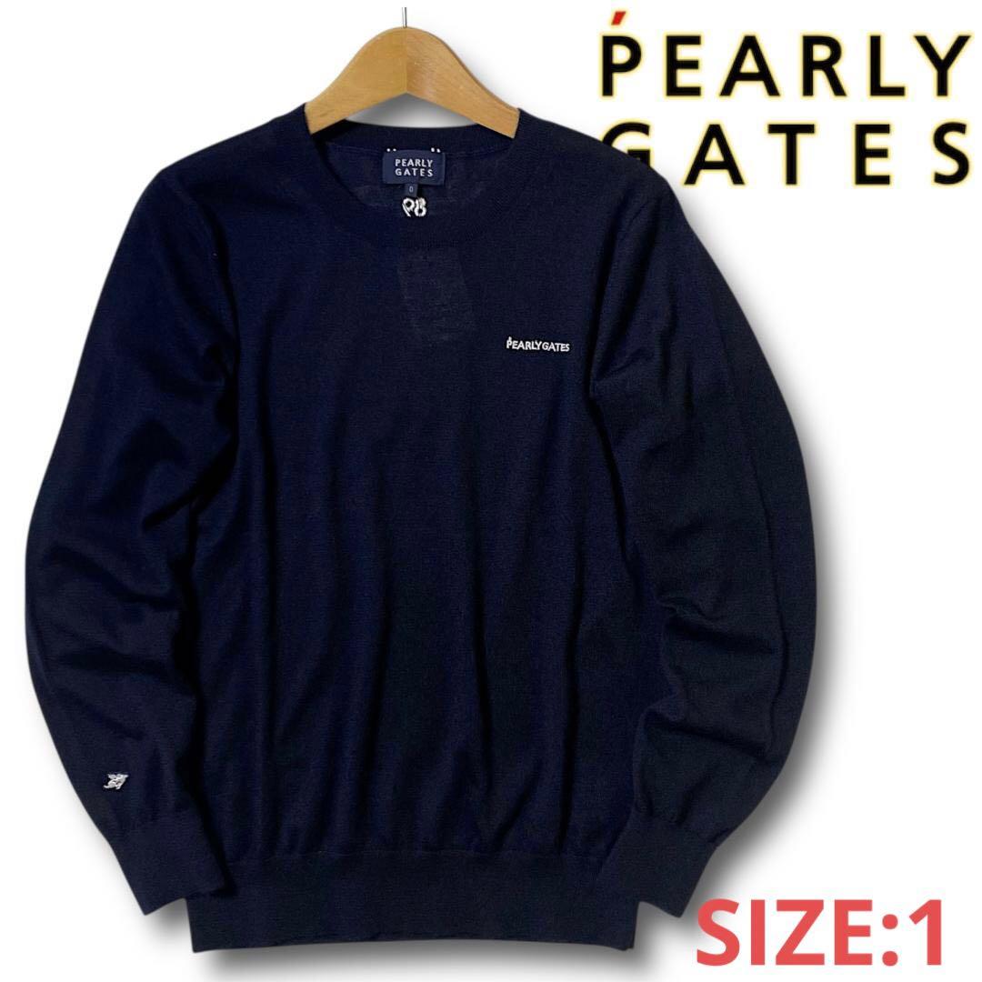 1 パーリーゲイツ 定4.1万 保温 カシミヤ ローゲージ ニット セーター 紺