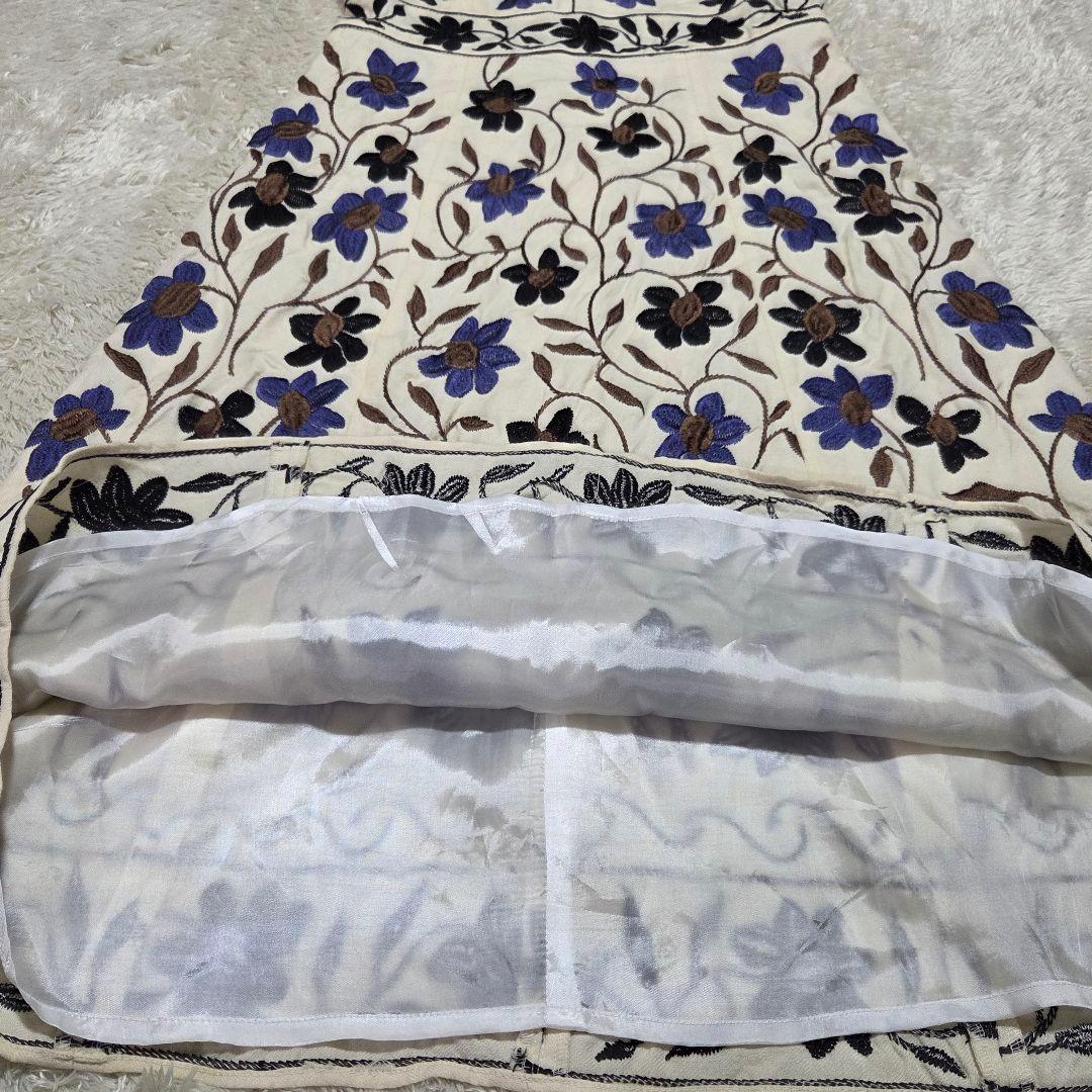 GRACE CONTINENTAL 刺繍 フラワーワンピース 38 インド製