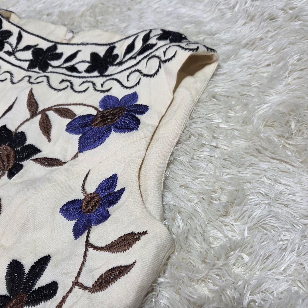 GRACE CONTINENTAL 刺繍 フラワーワンピース 38 インド製