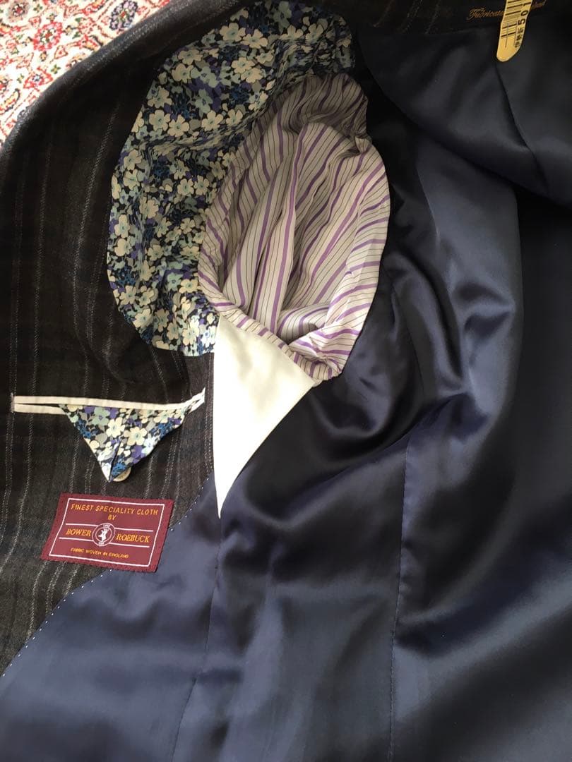 【極美品】ケント＆カーウェン スーツ フラノ ブラウンチェック 英国生地 日本製