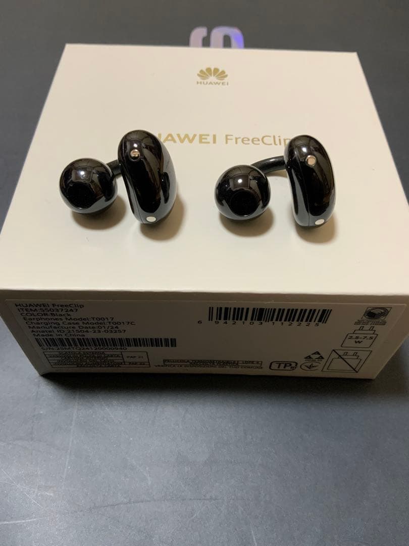 HUAWEI FreeClip ワイヤレスイヤフォン ブラック