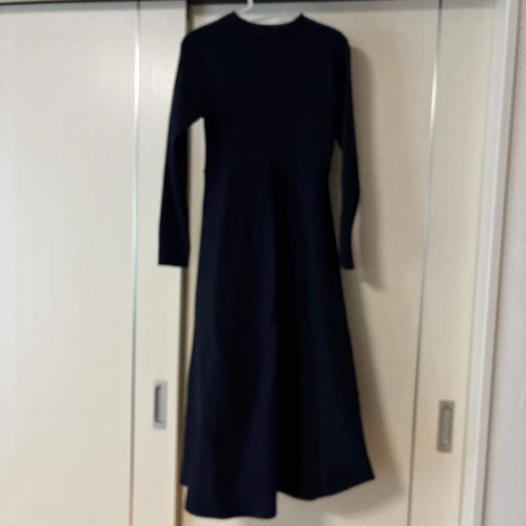t*4様 長袖ポロネックニットワンピース ネイビー JILL by JILL S