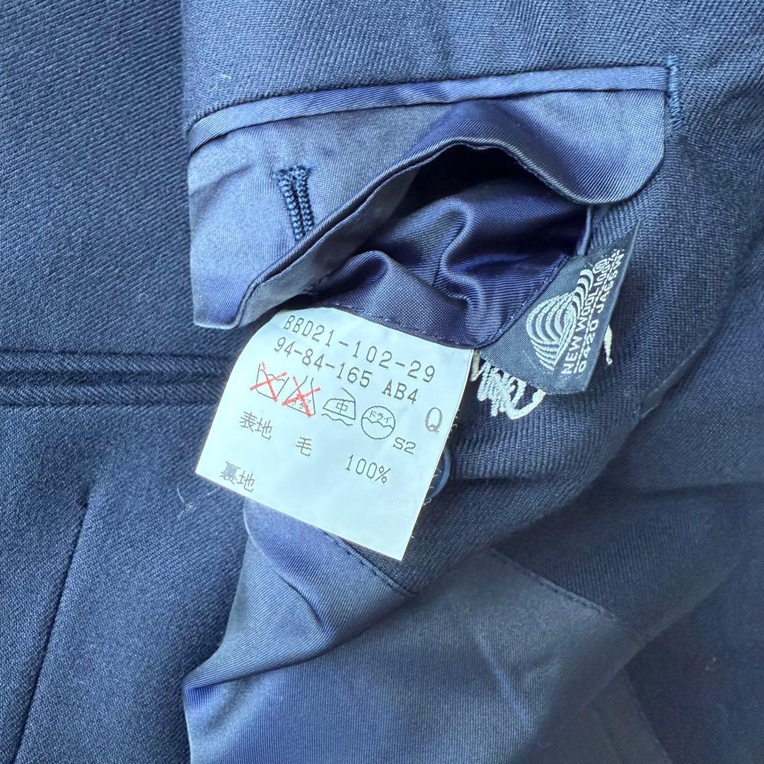 【3ピース】最高級 BURBERRY セットアップスーツ ネイビー165 AB4