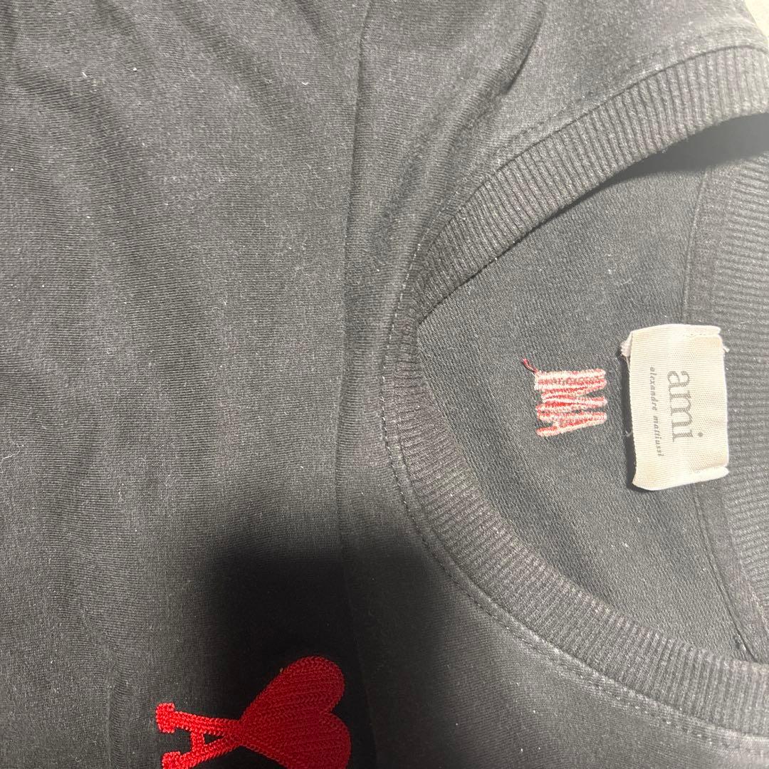 ami ハート刺繍 黒セーター