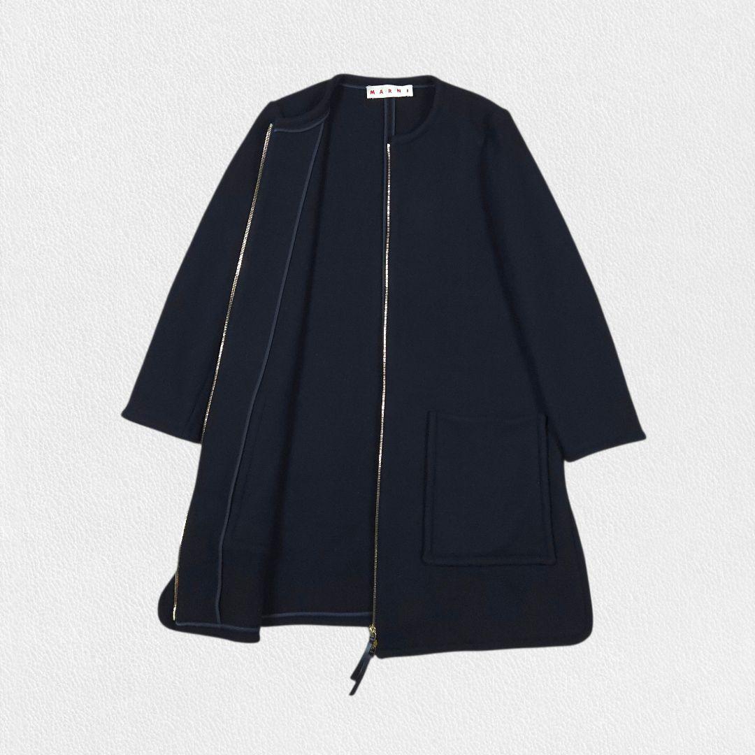 ジャケット・アウター MARNI Black Wool Collarless Coat