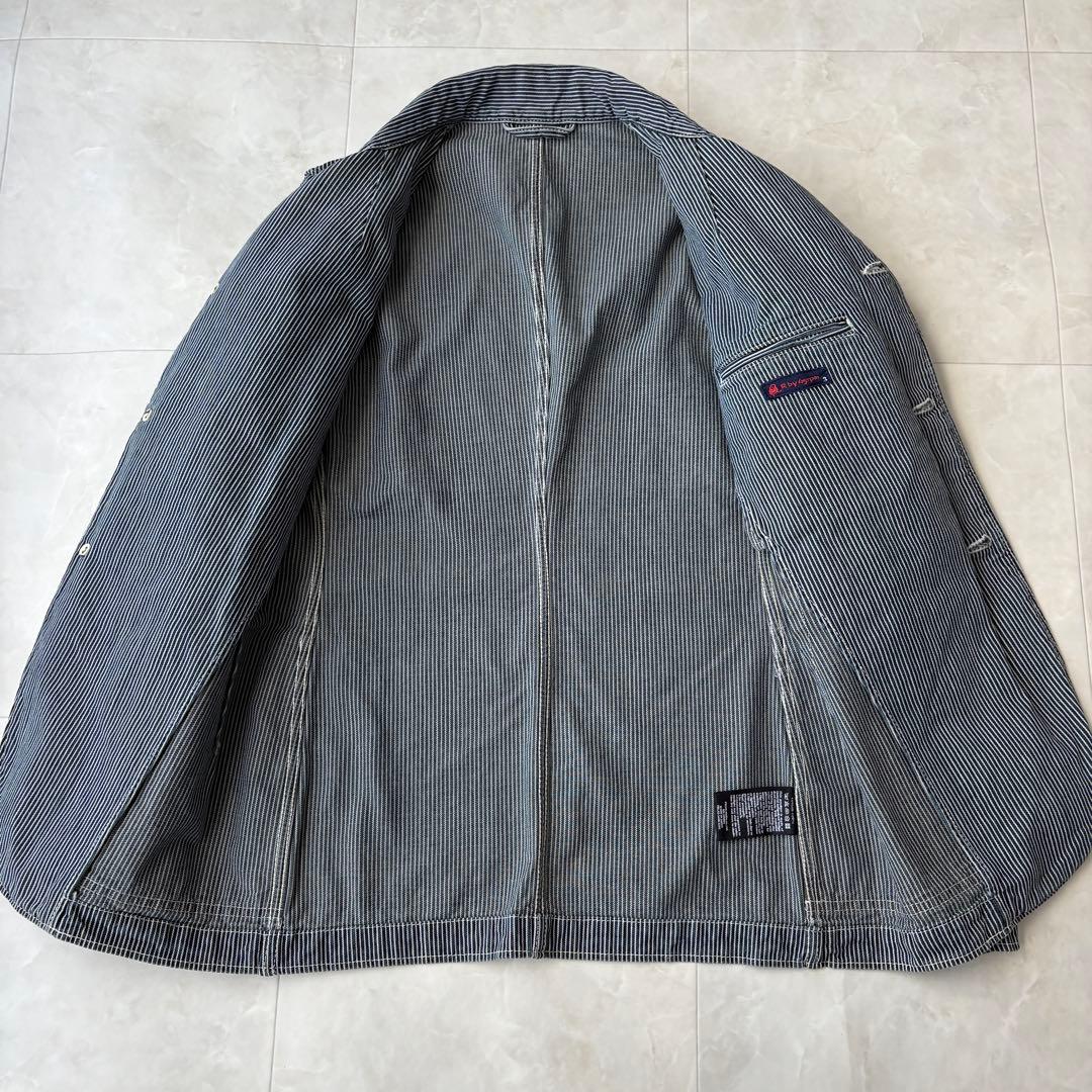 希少✨45rpm ヒッコリーストライプ ワークカバーオールジャケット 3