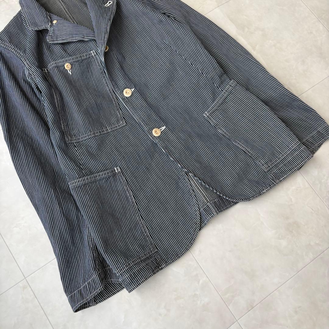 希少✨45rpm ヒッコリーストライプ ワークカバーオールジャケット 3