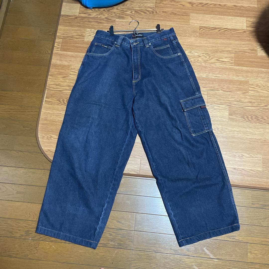 FUBU フブ　 激レア❗️ワイドカーゴパンツ　ウエスト36 激太ジーンズ　デニム