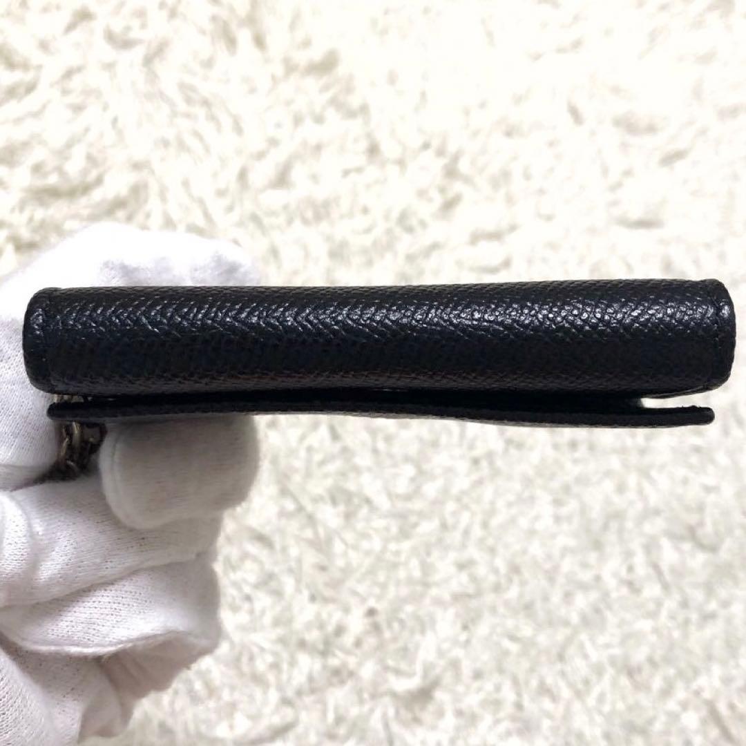 未使用✨ブルガリ レザー　6連 キーケース ロゴ　チェーン付　ブラック メンズ