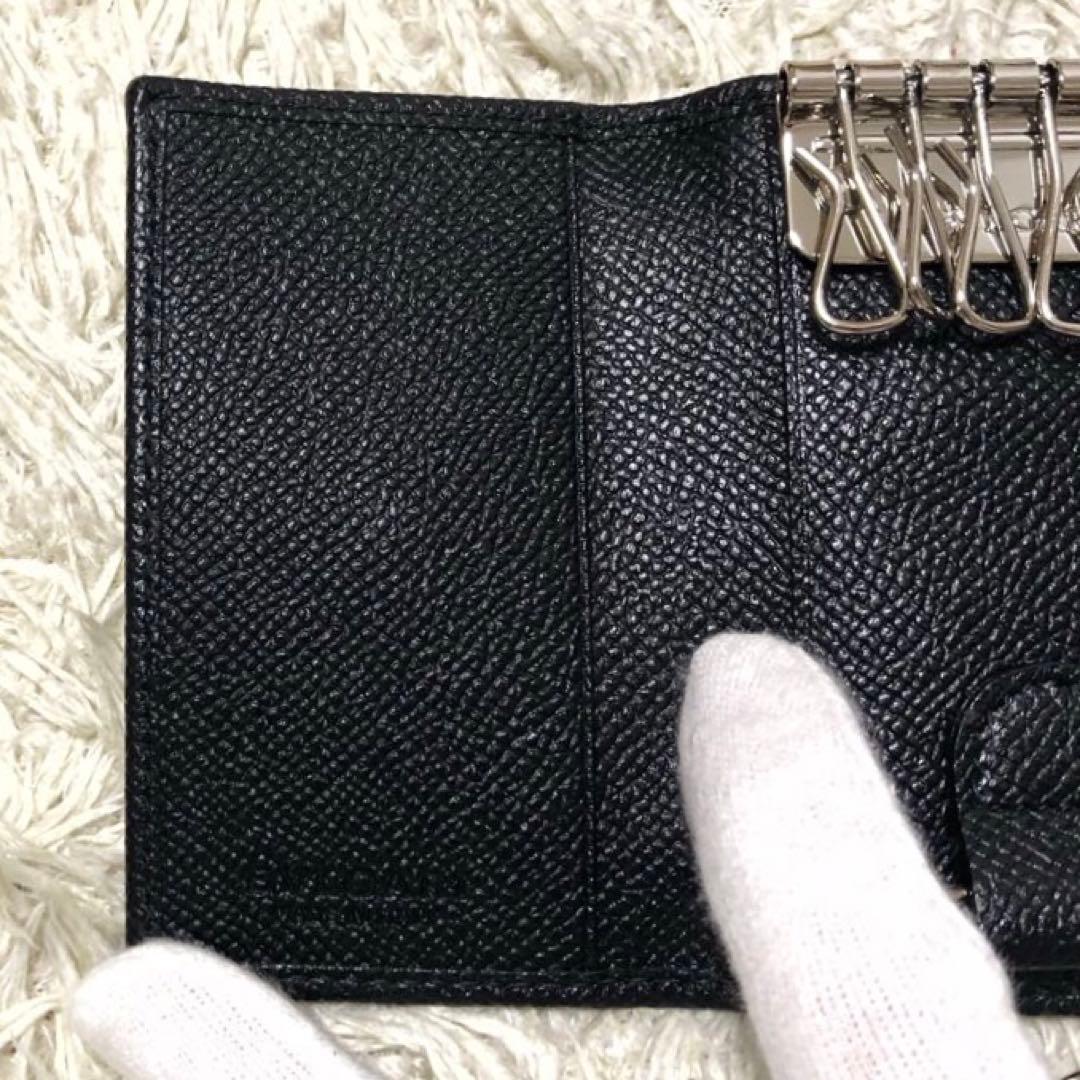 未使用✨ブルガリ レザー　6連 キーケース ロゴ　チェーン付　ブラック メンズ