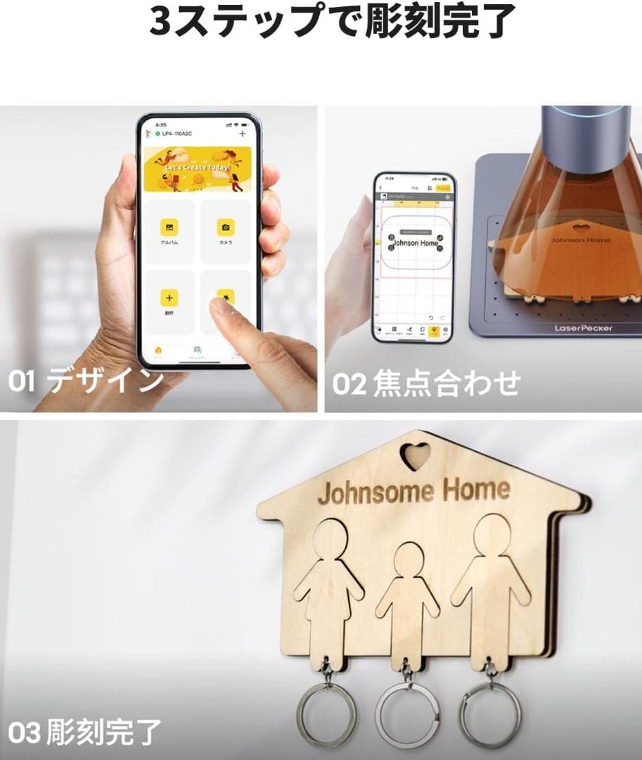 LaserPecker 4 レーザー彫刻機 家庭用 青色レーザーと赤外線レーザー