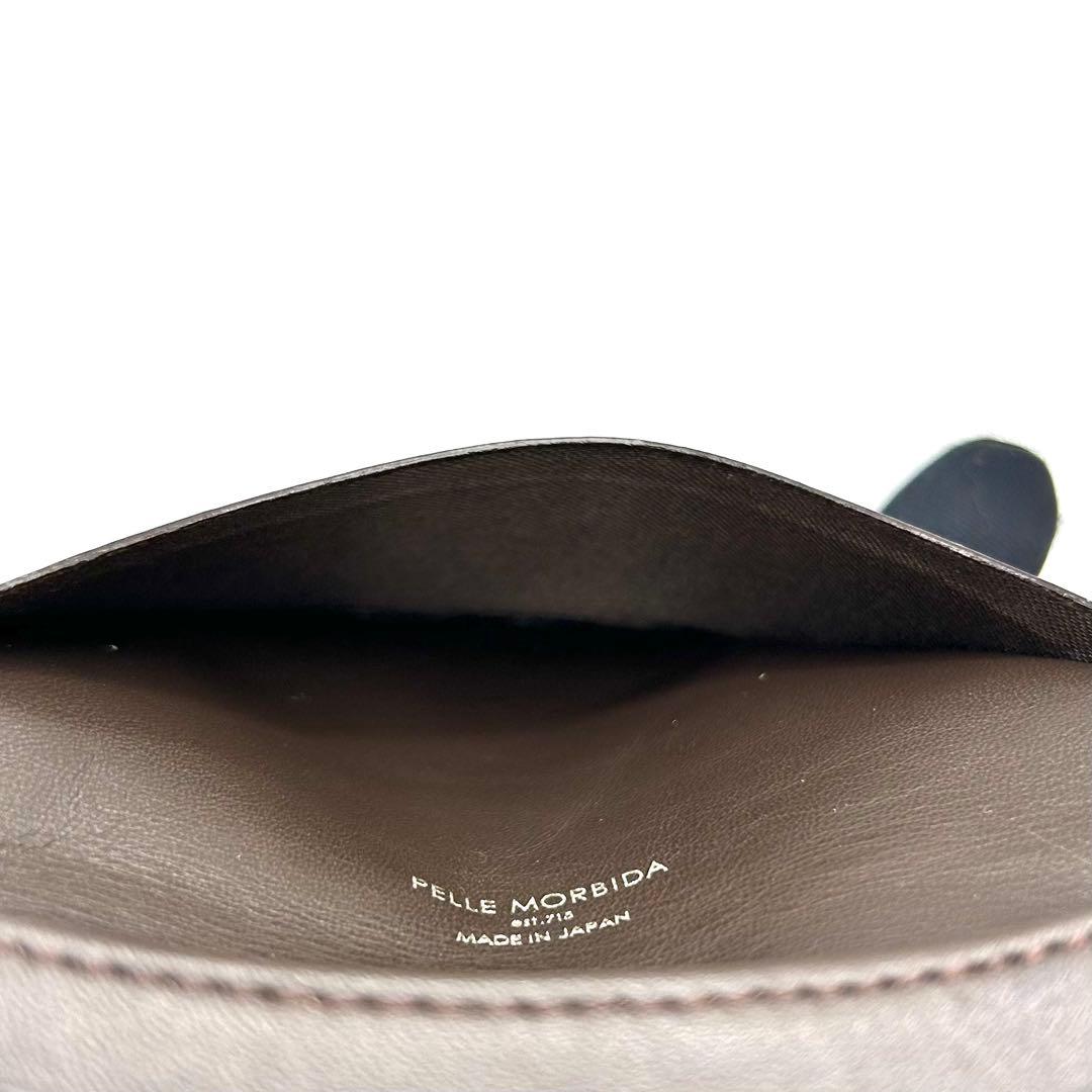 新品 未使用品✨ ペッレモルビダ　名刺入れ　クロコ型押し　リアルレザー
