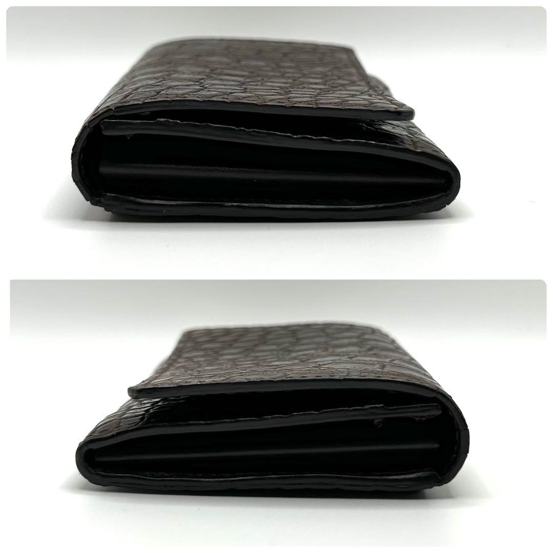 新品 未使用品✨ ペッレモルビダ　名刺入れ　クロコ型押し　リアルレザー