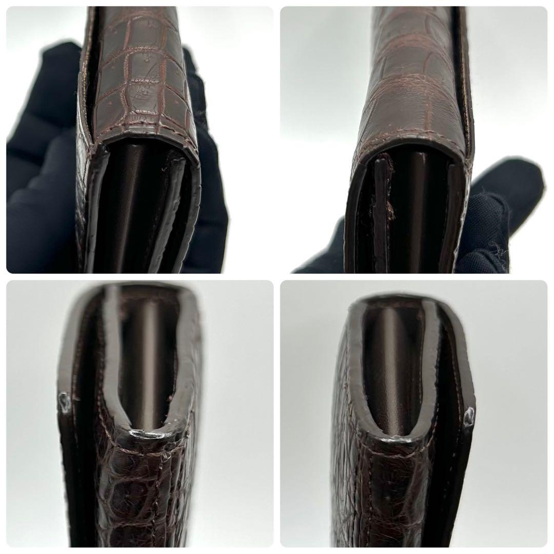 新品 未使用品✨ ペッレモルビダ　名刺入れ　クロコ型押し　リアルレザー